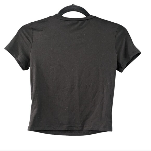 Black and white graphic crop top. - Picture 3 of 3